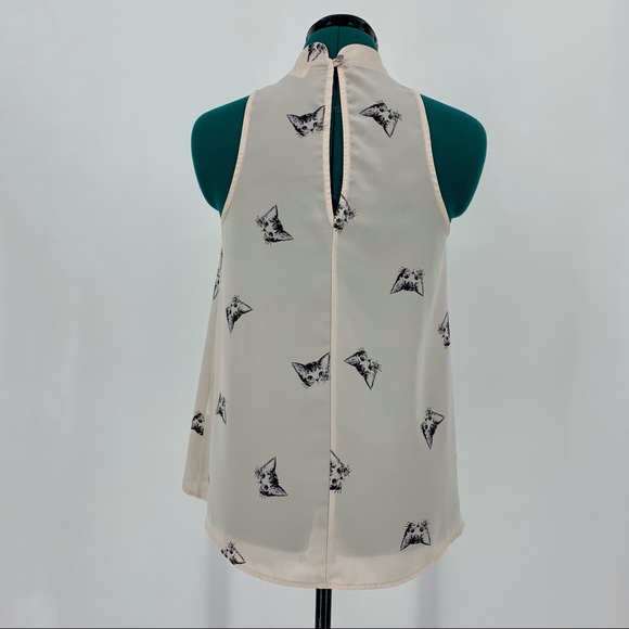 Everly Sleeveless Kitten Mock Neck Blouse, Small - Picture 9 of 16